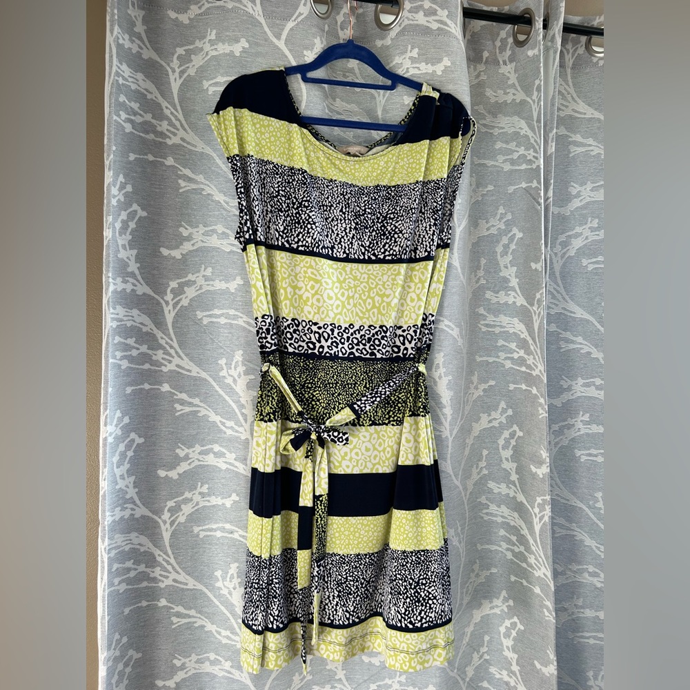 Animal print color block dress